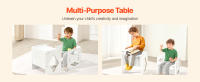 SucceBuy Juego de mesa y silla de destete Montessori, juego de madera para niños pequeños de altura ajustable para edades de 1 a 5 años, mesa de actividades para niños para leer, comer y jugar, blanco - details 1