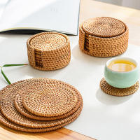 Posavasos de mimbre para mesa de cocina, tapetes acolchados para cuencos, almohadilla aislante, manteles individuales redondos hechos a mano - details 0