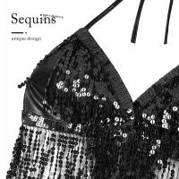 Sujetador de danza del vientre con lentejuelas, Top Halter, borla brillante, disfraces de espectáculo, Ropa de baile para festivales de Tailandia, India, Mujeres Árabes - details 5