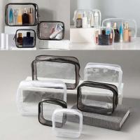 Bolsas de almacenamiento de lavado portátiles para mujer, organizador con cremallera, bolsa de cosméticos, transparente, a la moda, 1 unidad - details 0