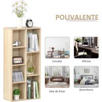Estantería de Madera Rústica Marrón 7 Compartimentos para Libros, Archivos, Dormitorio, Oficina - details 14