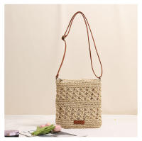 Bolso de paja cruzado de estilo fresco, bolso tejido vertical, bolso de playa de vacaciones, bolso de hombro versátil para mujeres - details 2