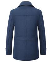 Chaqueta de lana informal de negocios ajustada con un solo pecho de color sólido de invierno cortavientos de mezcla chaqueta cortavientos de lana para hombre chaqueta para hombre abrigo - details 8