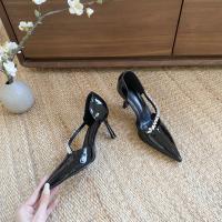 Tacones altos nuevo diseño de nicho temperamento pies no cansados ​​diamantes de imitación blanco stiletto zapatos de boda hueco sandalias - details 35