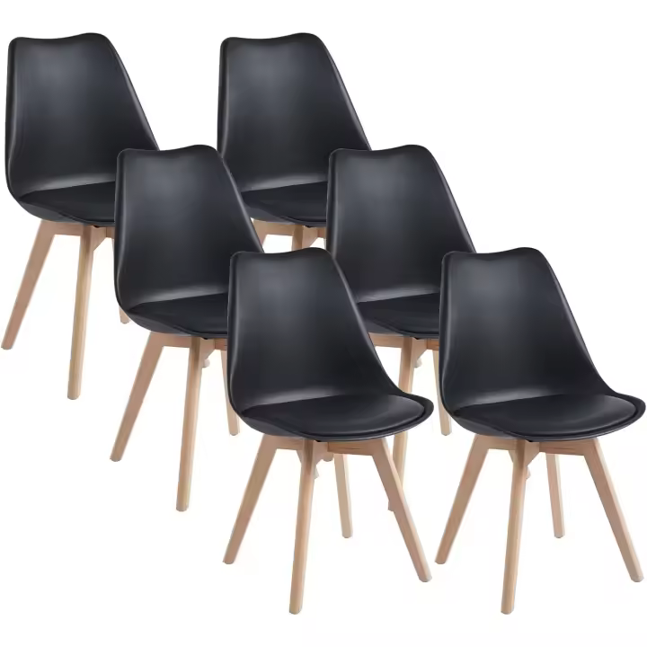 Conjunto de Silla de Comedor Nórdico Estilo Vintage de Oficina Cómodo y Fácil de Limpiar - 1