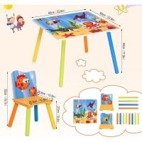 Asientos para Niños Mesa y 2 Sillas en Edad Preescolar Muebles para Niños Juego de Mesas para Niños Impresas - details 1