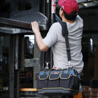 Bolsa de herramientas multifunción 1680D para electricista, bolsa de tela Oxford, bolsa de herramientas de boca ancha, bolsa de almacenamiento impermeable para llave y destornillador - details 9
