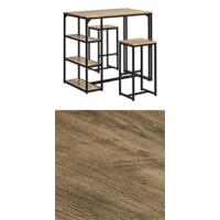 Juego de mesa alta de bar y 2 taburetes, juego de barra, mesa alta para cocina, comedor y sala de estar, gris y negro OGT43-HG ES - details 5