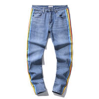 Jeans desgastados retro americanos de marca violeta, vintage, moda callejera desgastada - details 6