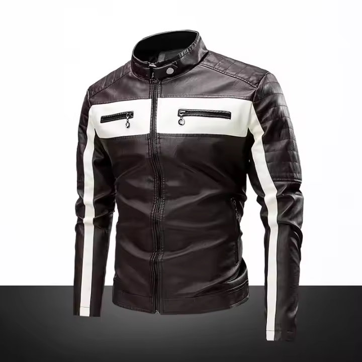 Chaqueta de Cuero de Alta Gama para Hombres en Invierno 2025 Estilo Empresarial Talla Grande - 1