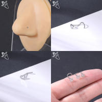 ZS-perno de Nariz de cristal CZ para hombres, forma de cruz de abeja de corazón, 316L retenedor de Pin de acero inoxidable, joyería de Piercing de fosa nasal en forma de L, 20g, 1 pieza - details 15