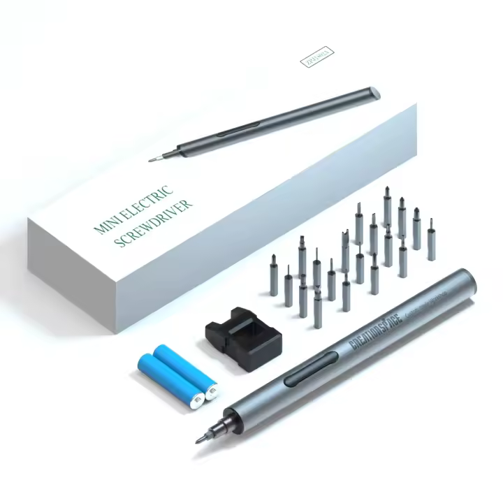 Destornillador Eléctrico CreationSpace CS0101C con Batería AAA 3V de Bajo Torque para Pequeños Destornillos 0.25N.m con Luz LED 20 Piezas de Brocas Diferentes - 1
