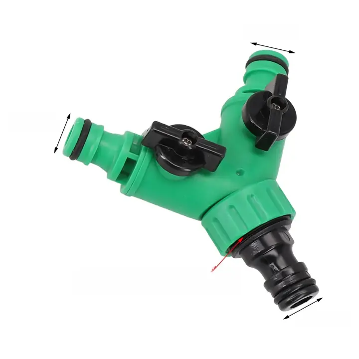 Conector De Rama De Jardín 2 En 1 Adaptador De Tubo De Agua Válvula Tricrópula De Plástico Con Interruptor Divisor De Camión - 1
