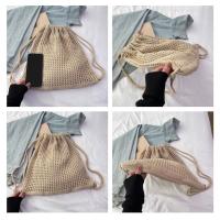 Bolso de hombro tejido de Color sólido, mochila de ganchillo bohemia de estilo perezoso de gran capacidad, versátil - details 9