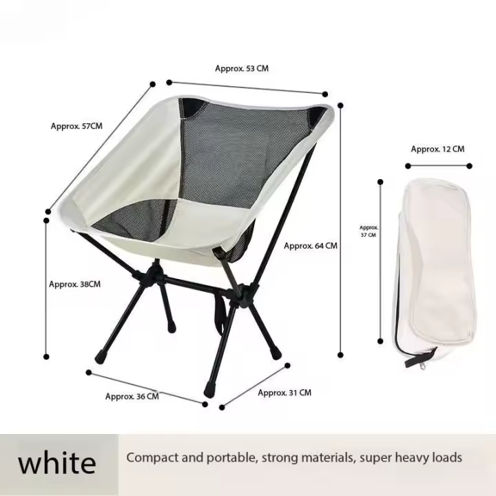 Tela Oxford plegable ultraportátil para exteriores, silla de pesca en forma de luna, muebles de camping para senderismo ligeros y desmontables - 1