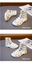 Sandalias de gladiador para niñas, zapatos de princesa con banda estrecha, botas romanas, color blanco y negro, verano 2022 - details 11