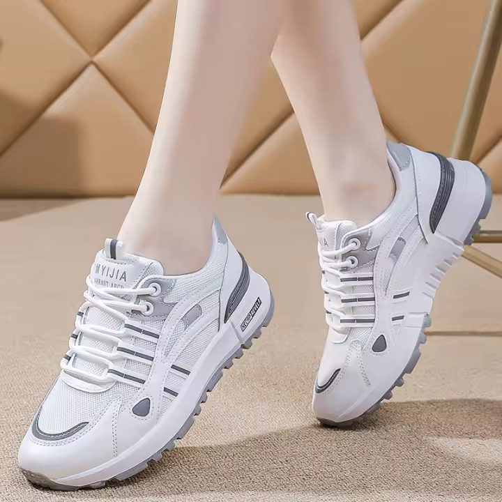Zapatillas deportivas de suela gruesa para mujer, zapatos informales, transpirables, ligeros y versátiles de tiro alto, novedad - 1