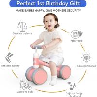 Bicicleta sin pedales para niños a partir de 1 año de equilibrio, juguetes para bebés de 1 año, bicicleta para bebés con 4 ruedas para bebés de 10 a 24 meses, primera bicicleta para niños y niñas como regalo - details 4
