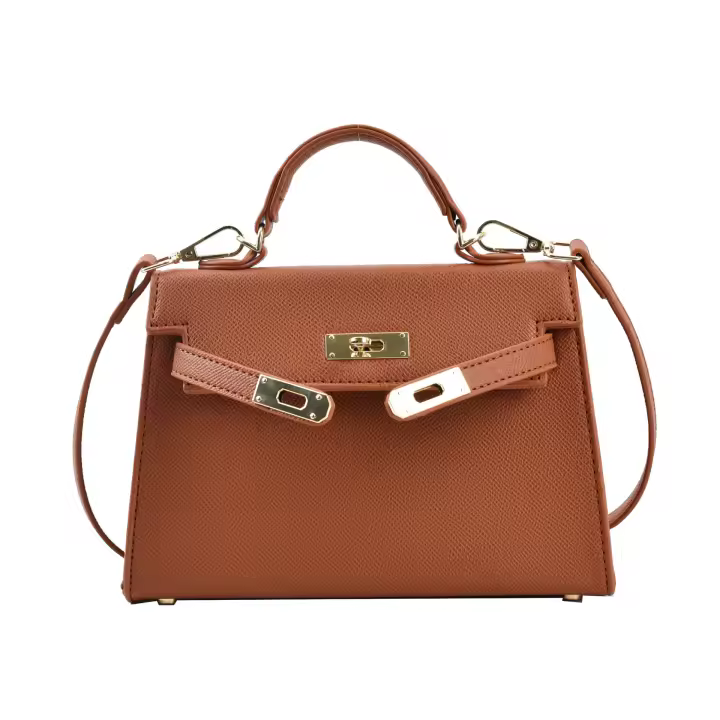 Cerradura texturizada portátil pequeño bolso cuadrado de las mujeres nuevo versátil clásico bolso de mensajero de hombro PU bolso Kelly de moda - 1