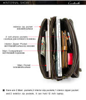 CONTACT'S-bolso bandolera de cuero de vaca para hombre, bandolera grande, informal - details 4