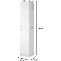 Armario hogar escobero Multiusos en Color Blanco (Alto 170 cm/Largo 35 cm/Fondo 32 cm) - details 2