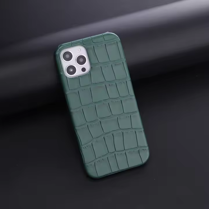 Funda de teléfono de cuero con textura de cocodrilo negro para iphone15 14 14ProMax 14Plus 13Promax 13 12 11, funda trasera de lujo a prueba de golpes - 1