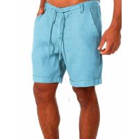 KB 2024 nuevos pantalones cortos de algodón para hombre, pantalones de lino de Color sólido transpirables de verano para hombre, ropa de calle Fiess S-3XL - details 3