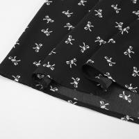 Vestido largo de estilo francés con estampado floral, pequeño, negro, otoño, nuevo, manga corta, cintura con abertura, corte en A - details 27