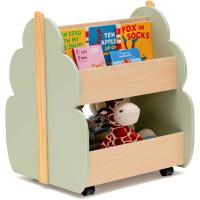 Estantería de Madera para Niños con Ruedas Organizador de Juguetes de 2 Niveles para Habitación - details 0