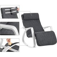 Silla Mecedora de Madera de Abedul Silla Mecedora Ajustable con 5 Posiciones, Carga Máxima 150 kg, para Dormitorio, Salón Gris Oscuro y Blanco LYY011G01 - details 6
