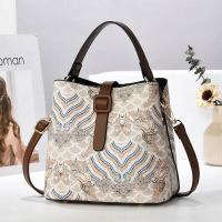 Bolso de hombro tipo bandolera de estilo nacional bordado de cuero PU de gran capacidad a la moda para mujer, mochila de lujo de alta gama - details 2