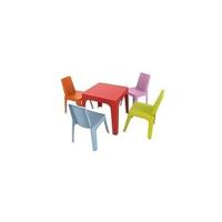 Julieta Set Infantil de 2 sillas y 1 Mesa para Interior, Exterior, jardín - Color Azul Cielo - details 2