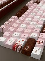 Teclas PIWIJOY Temáticas Choco Cake, 146 Teclas Rosa, Perfil Cherry, PBT Duradero. Con diseños artísticos, compatibles con teclados mecánicos, ideal como regalo para amantes de la personalización. - details 7