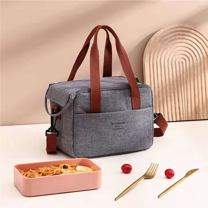 Bolsa de Almuerzo Portátil para Mujeres Aislante de Mecha, Bolsa de Enfriamiento, Bolsa Impermeable, Bolsa de Hombro para Oficina - 1