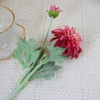 Crisantemo Artificial de 2 cabezas, flor de Dalia de simulación elegante hecha a mano, flor de crisantemo de seda de tacto Real realista - details 1