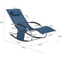 Juego de 2 Tumbonas Mecedora con Almohada y Bolsillo Lateral Estructura de Hierro Malla Transpirable soporta hasta 150 kg Gris OGS28-HGx2 ES - details 14