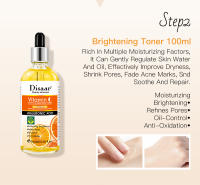 Disaar-Juego de cuidado Facial con vitamina C, limpiador Facial que desvanece las ojeras, crema para ojos, esencia para aclarar las manchas, cuidado VC - details 8
