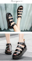 Sandalias de verano para mujer, con hebilla romana, punta abierta, zapatos de playa, suela gruesa, realce de piel auténtica, boca de pez, perezosos, de un solo paso - details 4