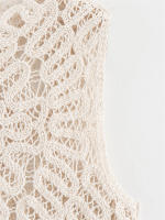 OUWU- Conjunto de falda por debajo de la rodilla de punto de ganchillo para mujer, Top corto de moda, traje elegante de 2 piezas - details 3