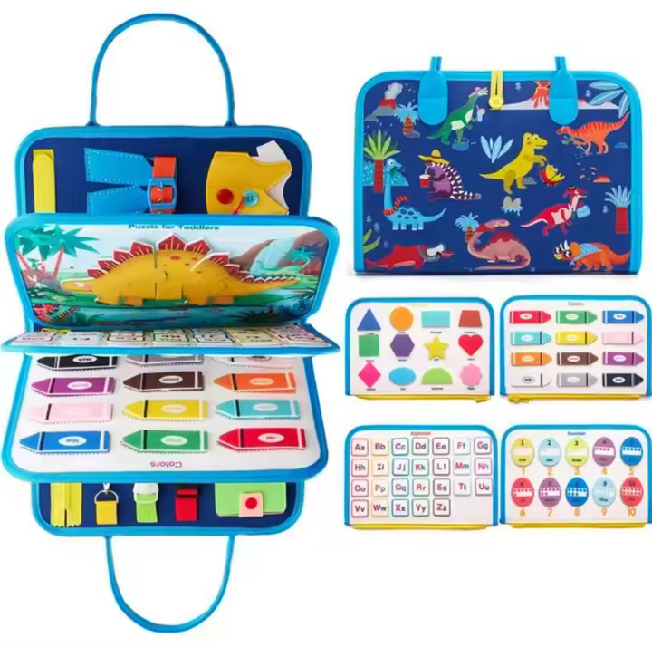 Tablero educativo de fieltro para niños, tablero de vestir con impresión de educación temprana de aprendizaje para niños de doble cara, tablero de aprendizaje para niños Montessori - 1