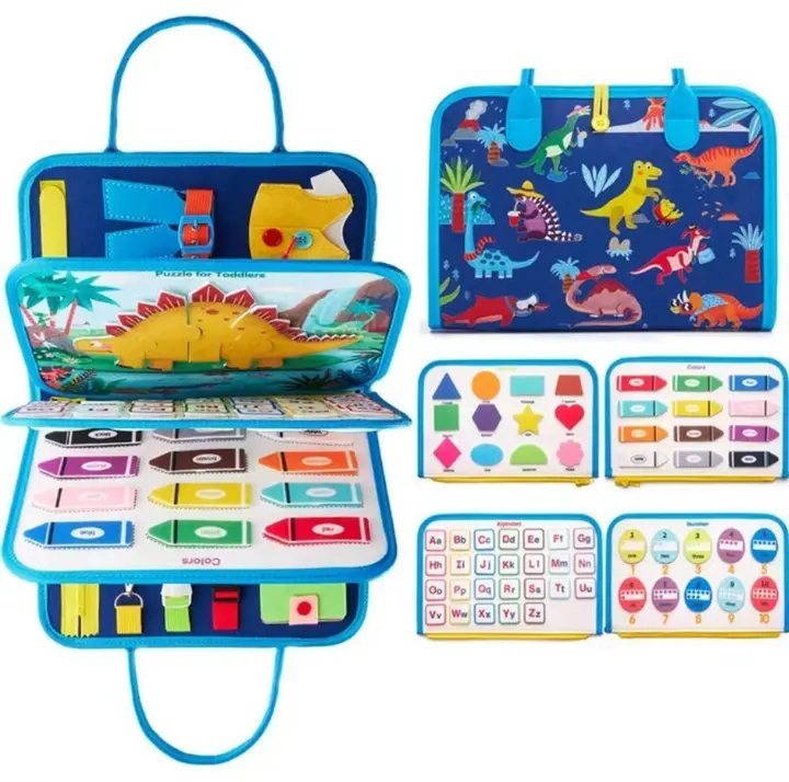 Tablero educativo de fieltro para niños, tablero de vestir con impresión de educación temprana de aprendizaje para niños de doble cara, tablero de aprendizaje para niños Montessori - 1