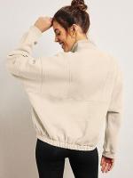 Otoño Invierno nueva moda sudadera Casual mujer bolsillo pulóver cuello alto manga larga Top - details 11