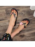 Zapatillas de moda Retro para mujer, chanclas informales de verano, Sandalias planas de playa, zapatillas planas de Punta abierta para mujer - details 7