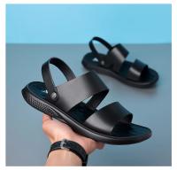 Sandalias cómodas de verano con plataforma para pie plano, sandalias de cuero con suela gruesa antideslizantes para hombre, zapatillas de fondo suave para playa al aire libre - details 14