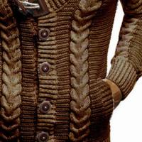 Cardigan de Cuello Alto para Hombres Manga Larga Ajuste Suelto Moda Casual Punto de Lana - details 8