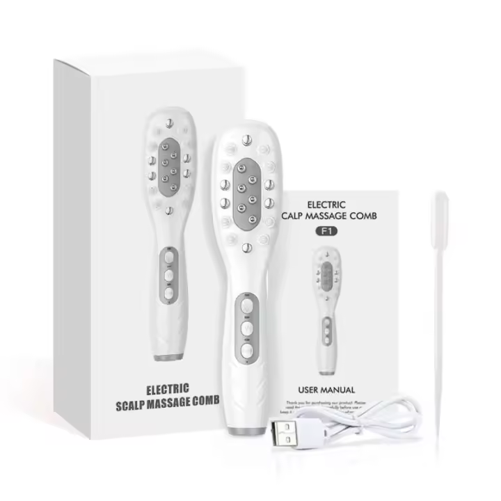 Peine eléctrico, terapia de luz LED roja y azul, cepillo de masaje con vibración EMS, medicina antipérdida, aplicador de aceite para el cuero cabelludo - 1