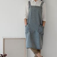 Delantal vaquero a prueba de aceite para mujer, delantales extendidos elegantes Unisex para camarero con bolsillos, delantal suave para tienda de flores para artistas, tienda de flores - details 12
