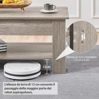 Mesa de Café Elevable y Extensible con Revistero 98x50x(41,8-56) cm Mueble para Sala de Estar y Comedor - details 58