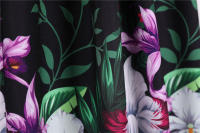 Women vintage spaghetti strap floral print high waist elegant sleeveless a-line party midi dress - details 7