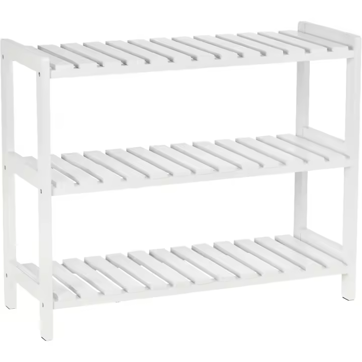 Estante Zapatero de Madera Estante para Zapatos de 3 Niveles Zapatero Recibidor para 9 Pares de Zapatos para Entrada Pasillo 70x26x57,5 cm Blanco - 1